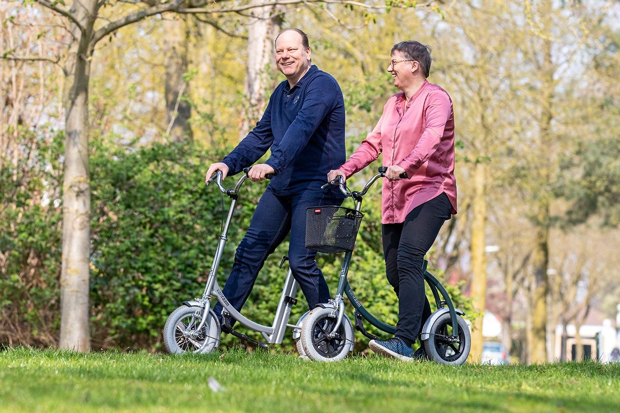 Walking together with Van Raam City walking bike for adults